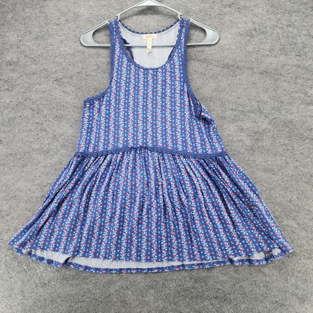 Matilda Jane Shirt Womens XS Sleeveless Blue Floral